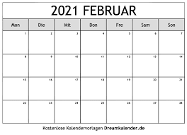Vervollständigen sie die kalender mit pdf und fügen sie ihren terminen oder veranstaltungen. Kalender Februar 2021