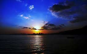 Best sky wallpaper, desktop background for any computer, laptop, tablet and phone. Sunset Sky Clouds Blue Orange Sea Boat Sailing Landscapes Nature Earth Wallpapers Hd Desktop And Mobile Backgrounds