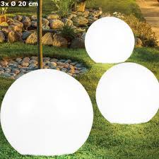 Wenn du deinen garten bzw. Paket 3er Set Led Solar Kugel Lampen Garten Weg Steck Leuchten Terrassen Erdspiess Beleuchtung Weiss Etc Shop
