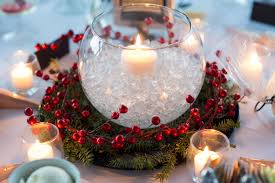 Winter Wedding Centerpiece Black Charger Evergreen Branches Ring Of Berry Vine Glass Gl Christmas Centerpieces Branch Centerpieces Wedding Centerpieces