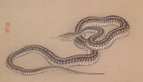 snake woodblock print kōno bairei 1844 1895 japan ヘビアート 日本画 美術工芸品