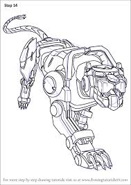 Learn How To Draw Blue Lion From Voltron Legendary Defender Voltron Legendary Defender Step By Step Drawing Tutorials