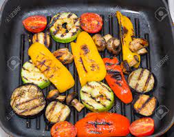 Whether you're cooking for your family or hosting a larg. Cooking Vegetables And Mushrooms On Grill Pan Stock Photo Picture And Royalty Free Image Image 61234694
