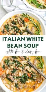 Italian White Bean Soup Gluten Dairy Free White Bean Soup Dairy Free Soup Recipe Bean Soup Recipes