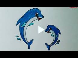 Easy And Colour Dolphin Drawing For Kids Step By Step Simple Cartoon Dolphin Sunset Scenery Art Youtube Dolphin Drawing Simple Cartoon Cartoon Dolphin