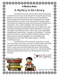 Mystery Game A Mystery In The Library Great Ice Breake Icebreaker Activities Mystery Games Comprehension Activities