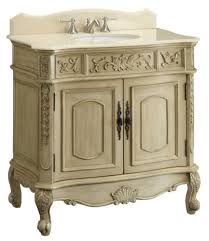 36 034 Traditional Style Cream Marble Top Belleville Sink Vanity Model Cf35579 Waschbeckenunterschrank Traditionelle Bader Bad Styling