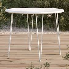 Scroll White Metal Outdoor Bistro Table Crate And Barrel Bistro Table Outdoor Outdoor Dining Table Bistro Table