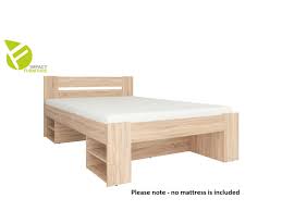 Wooden bed frame double with storage. Nepo Storage Double Bed Frame In Sonoma Oak Effect Finish With Wooden Slats Impact Furniture