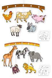 mobiles a colorier 12 assortis supports pre dessines 10 doigts animaux de la jungle ferme coloriage ballon rugby