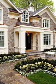 Square Pillar Columns Front Porch Facade House Exterior House Styles Beautiful Homes