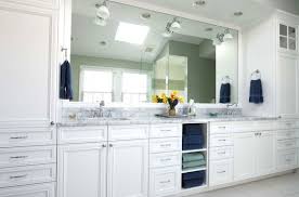 Furthermore, there are several drawers with handles and open shelves in some parts of the cabinet. Cool Bathroom Storage Ideas