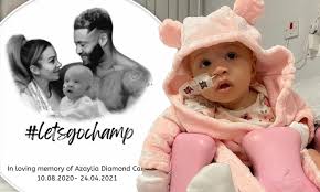 Baby azaylia, who he shared with his girlfriend safiyya, had been diagnosed with a rare and aggressive form of cancer. Ashley Cain And Girlfriend Safiyya Announce Details Of Daughter Azaylia S Funeral Daily Mail Online