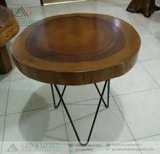 Meja Kopi Kepala Kayu Bulat Trembesi Meja Kopi Meja Kayu
