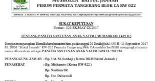 Panitia #santunan1000yatim , sudah saatnya kita action. Masjid Baitul Jannah Rw 022 Perum Permata Tangerang Sk Panitia Santunan Anak Yatim 1439 H