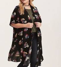 details about torrid womens floral print challis shirttail kimono coat plus size 1 2 14 20