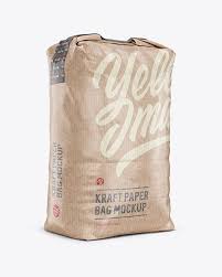 3 Kg Kraft Paper Bag Mockup Halfside View In Bag Sack Mockups On Yellow Images Object Mockups Bag Mockup Free Psd Mockups Templates Packaging Mockup