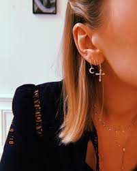 pin by ezgiyasemin on zubehor ear piercings cute ear piercings double earrings