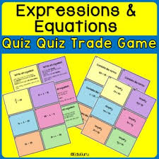 Expressions And Equations Quiz Quiz Trade Game Is A Winner 84 Cards 42 Question And 42 Answer Cards Available In Quiz Quiz Trade Equations Writing Equations