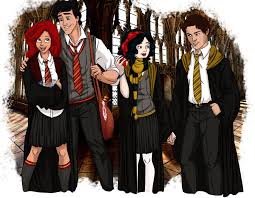 Defense against the dark arts seeker of the gryffindor quidditch team. Harry Potter Cast Cartoon Drawing Wallpapers Wallpaper Cave