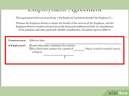 A fixed term employment contract is a contract for a specific period of time only. How To Write An Employment Contract With Pictures Wikihow