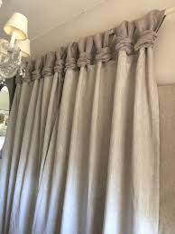 Linen Curtain Ash Gray Burlap Wide Ruched Tabs Etsy Curtain Decor Linen Curtains Curtains