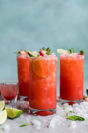 Strawberry Mint Margaritas Recipe Mint Margarita Strawberry Mint Mint Simple Syrup