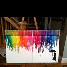 Crayon Art Hot Glue Crayons On A Canvas And Blow Dry Crayon Art Crafts Arts And Crafts