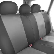 Fh Group Fb101115 Supreme Twill Fabric Highback Full Set Car Seat Covers Airbag And Split Ready Light Dark Gray Color Fit Car Seats Carseat Cover Seat Covers