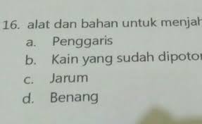 Check spelling or type a new query. Alat Dan Bahan Untuk Menjahit Dengan Feston Kecuali Brainly Co Id