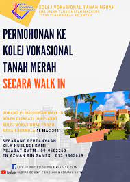 Kolej vokasional adalah institusi pengajian latihan kemahiran yang menawarkan dua program iaitu peringkat sijil (sijil vokasional malaysia) dan diploma. Kolej Vokasional Tanah Merah Posts Facebook