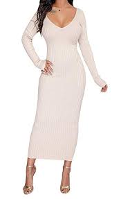 Winter Dress Ideas Maxi Sweater Dress For Women Long Sleeve Maxi Dress Off Shoulder Knit Slim Fit C Sweater Dress Sweater Dress Women Plus Size Sweater Dress