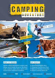 Adventure outdoors in store sales and promotions. Camping Adventure Flyer Bundle Templates Adventure Flyer Travel Poster Design
