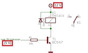 Relaistreiber Mit Bc547 Mikrocontroller Net