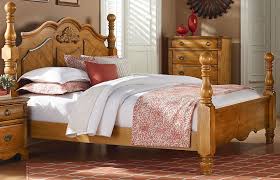 Georgetown Golden Honey Pine Queen Poster Bed Bedroom Furniture Sets Wooden Bedroom Standard Furniture