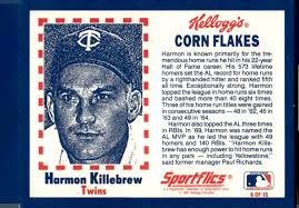 1991 Kellogg's Corn Flakes Baseball Greats 3D Harmon Killebrew #6