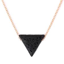 Sivite Lava Rock Stone Bead Ball Triangle Heart Pendant Essential Oil Diffuser Necklace Essential Oil Necklace Diffuser Aromatherapy Jewelry Diffuser Necklace