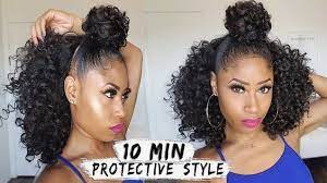 Easy 10 Min Bun Half Down Curly Style Hair How To Video Natural Hair Styles Long Hair Styles Girl Hairstyles