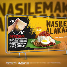 Nasi lemak bungkus (recipe souce: Dapoqgrafik Bunting Banner Nasi Lemak Alakazam Facebook