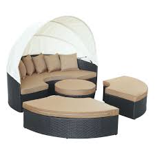 Outdoor daybed with canopy highlights: Quest Canopy Outdoor Patio Daybed Espresso Mocha By Modern Living