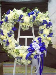 Maybe you would like to learn more about one of these? Standing Heart Blue And White Roses Mums Carnations Stock Delphinium Funeral Floral Arrangements Funeral Flower Arrangements Funeral Floral