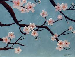 Learn how to create a beautiful blue flower painting. Easy Flower Paintings Google Search Cherry Blossom Painting Easy Flower Painting Blossom Painting