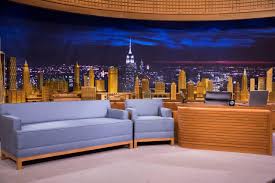 The roots is the show's house band and steve higgins is the announcer. The Fine Woodworking Design Behind Jimmy Fallon S Manhattan Woodworking Network Design Tv Set Design Late Night Show