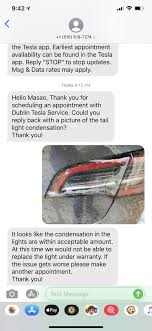 When activated, the tesla app will notify you that you are now in storm watch mode. Matthew On Twitter My Tesla Model3 Having Condensation In The Taillight But Tesla Dublin 1 515 519 7274 Said This Is Normal And Not Taking My Service Request I Asked Person S Name But