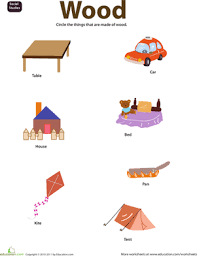 Things Made Of Wood Worksheet Education Com Science For Kids Kids Math Worksheets Math For Kids