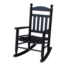 Youth Slat Black Wood Outdoor Patio Rocking Chair 201sbf Rta The Home Depot Patio Rocking Chairs Rocking Chair Outdoor Rocking Chairs