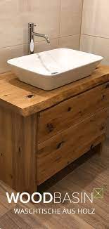 Waschtisch mit axor carlton armatur und unterschrank vollholz. Woodbasin Waschbecken Aus Holz Badezimmer Unterschrank Holz Unterschrank Waschbecken Waschtisch Holz Badezimmer