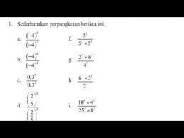 Mengapa hal ini dapat terjadi? Kelas 9 Latihan 1 3 No 1 Matematika Semester 1 Pembagian Pada Perpangkatan Youtube