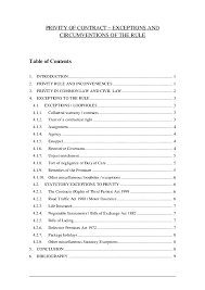 And are there any exceptions? Pdf Privity Of Contract Exceptions And Circumventions Of The Rule Femeena Mohamed Academia Edu