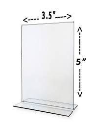 Small Clear Frame 3 5 X 5 Table Tent Ad Flyer Display Counter Top Ad Frame Table Tents Sign Holder Acrylic Table